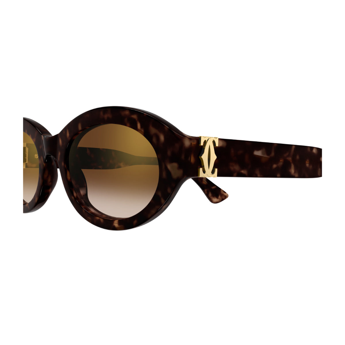 Cartier CT0588S Double C de 002 Havana Brown Recycled Acetate Occhiali Da Sole