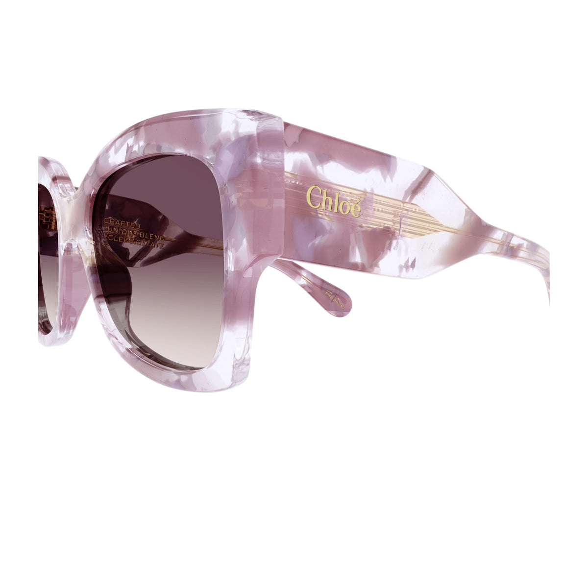 Chloé CH0252S Linea Gayia 005 Nude Violet Multicolore Recycled Acetate Occhiali Da Sole