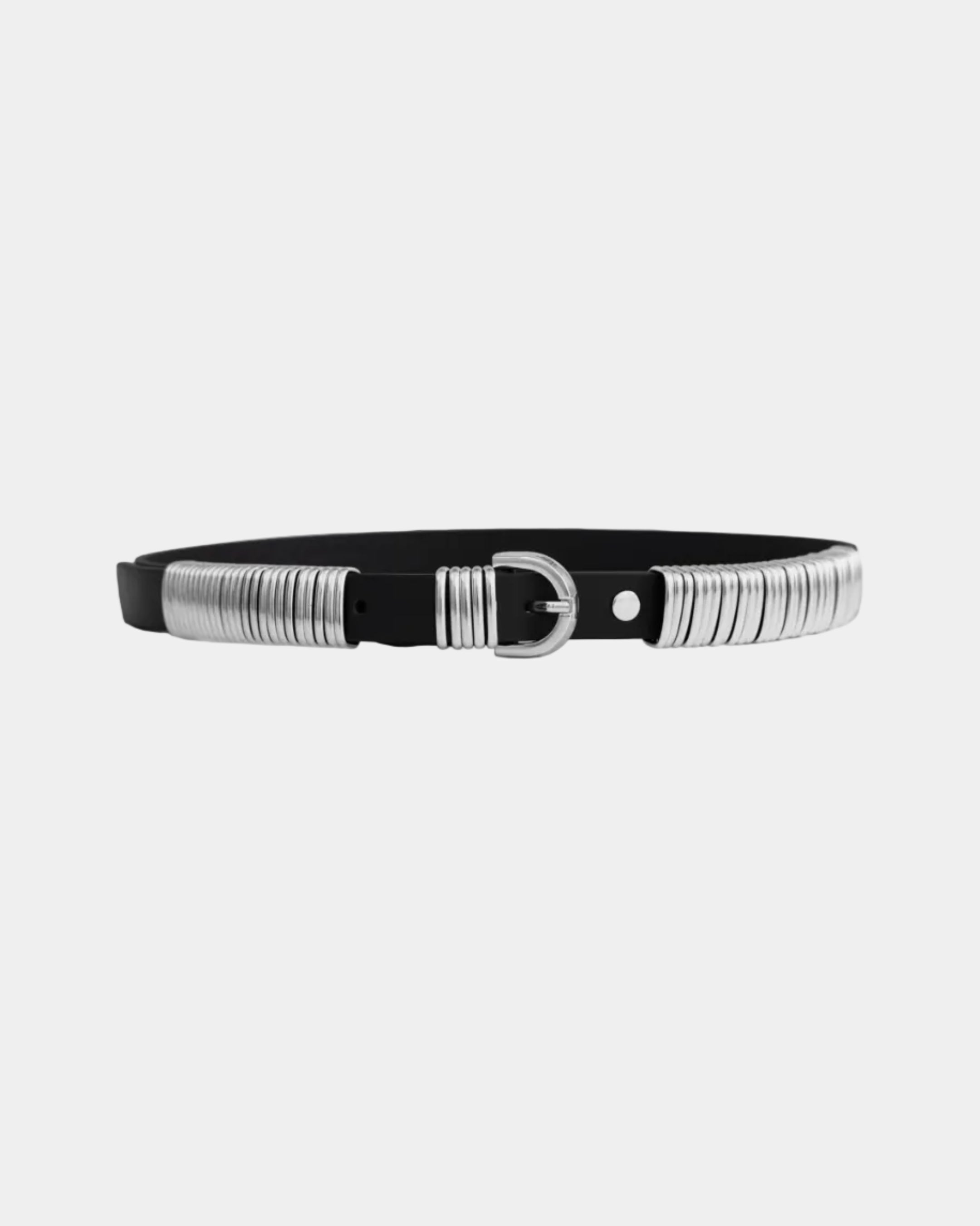 Ring Belt Silver Black +