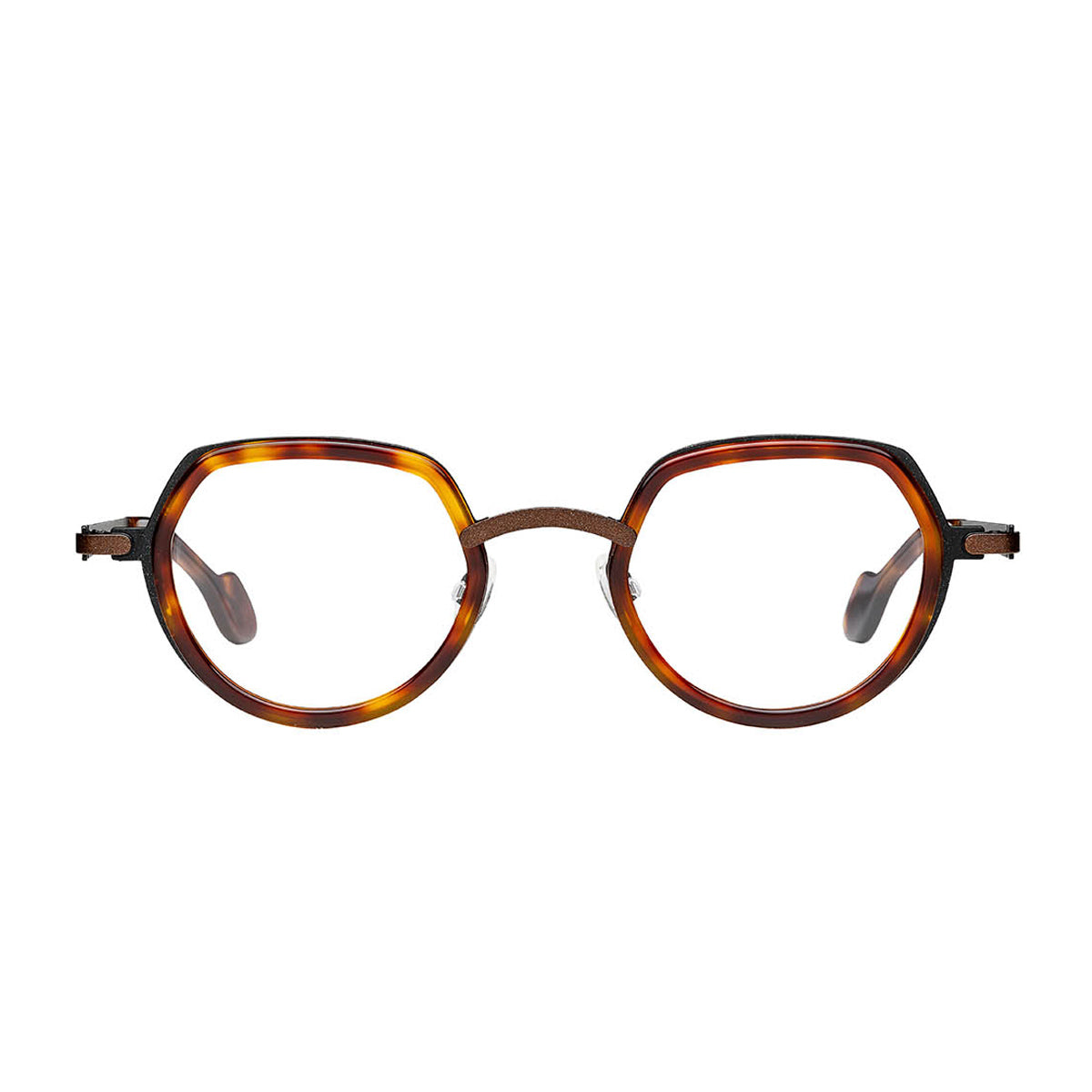 Hachi 6 Tartarugato-Marrone Nero Satinato Acetate/titanium Occhiali Da Vista