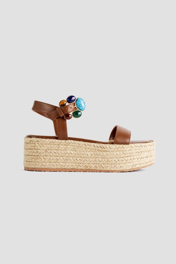 Gianvito Rossi Cognac leather sandal in brown