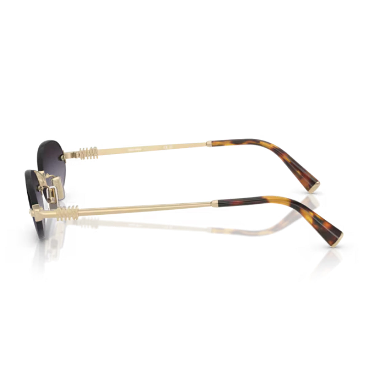 Miu 0MU A54S Logo ZVN5D1 Oro Pallido Metal Occhiali Da Sole