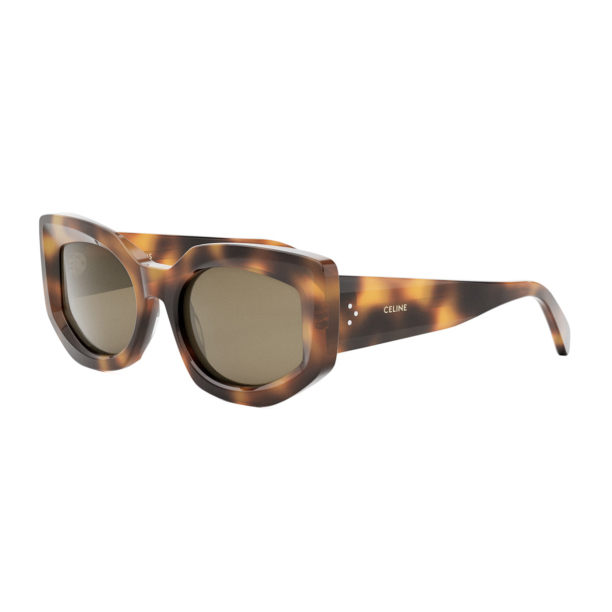 Celine CL40277I 3 Dots 53E Havana Marrone Acetate Occhiali Da Sole