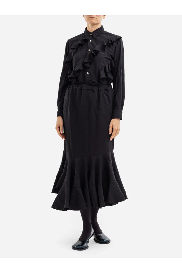 Comme des Garçons Cotton shirt-dress in black