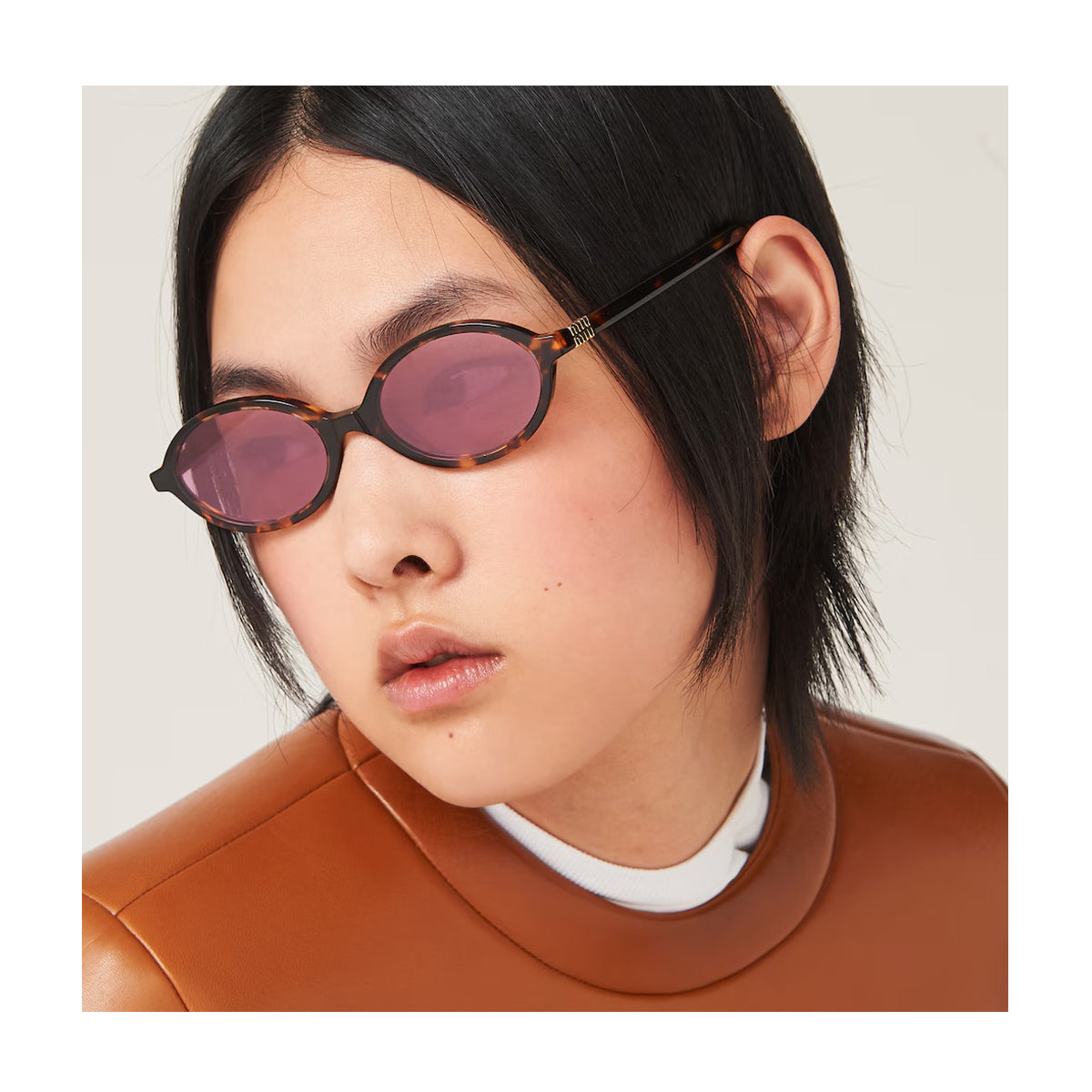 MiuMiu 0MU 04ZS Miu Regard VAU50D Havana Miele Marrone Acetate Occhiali Da Sole