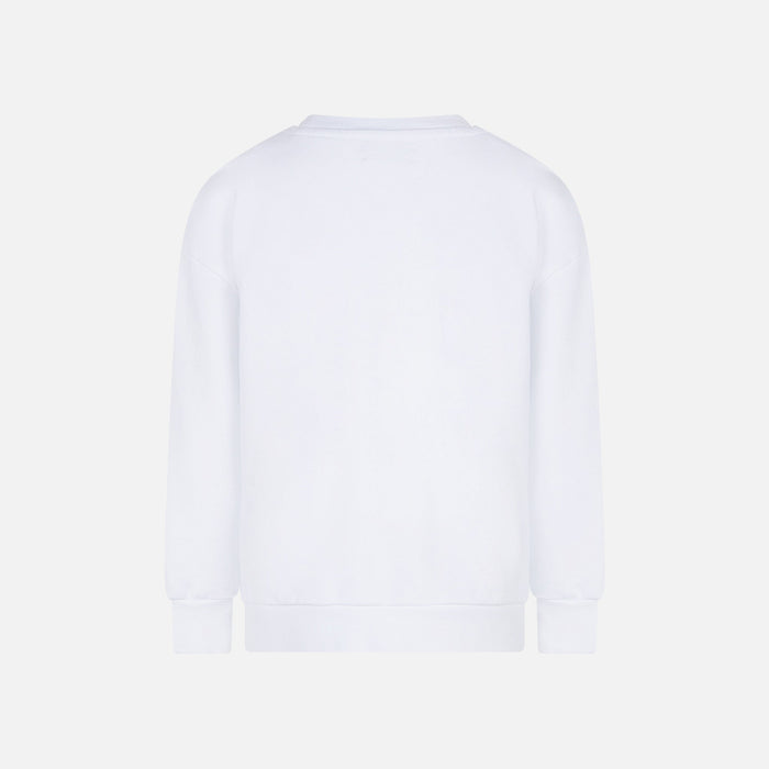 Girl Sweatshirt With Multicolor St. Barth Terry Patch White