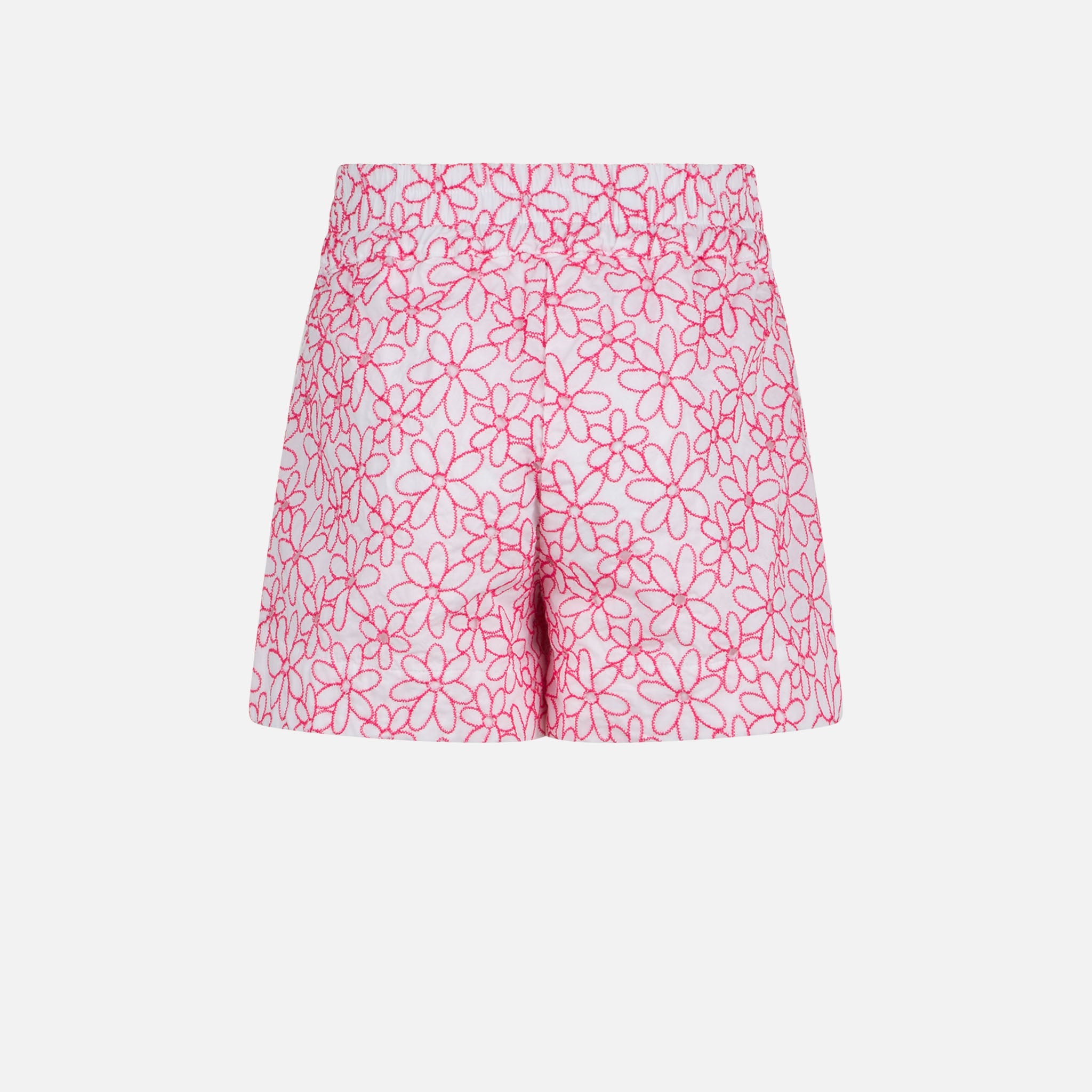 Girl Cotton Shorts With Daisy Embroidery __single__ Pant