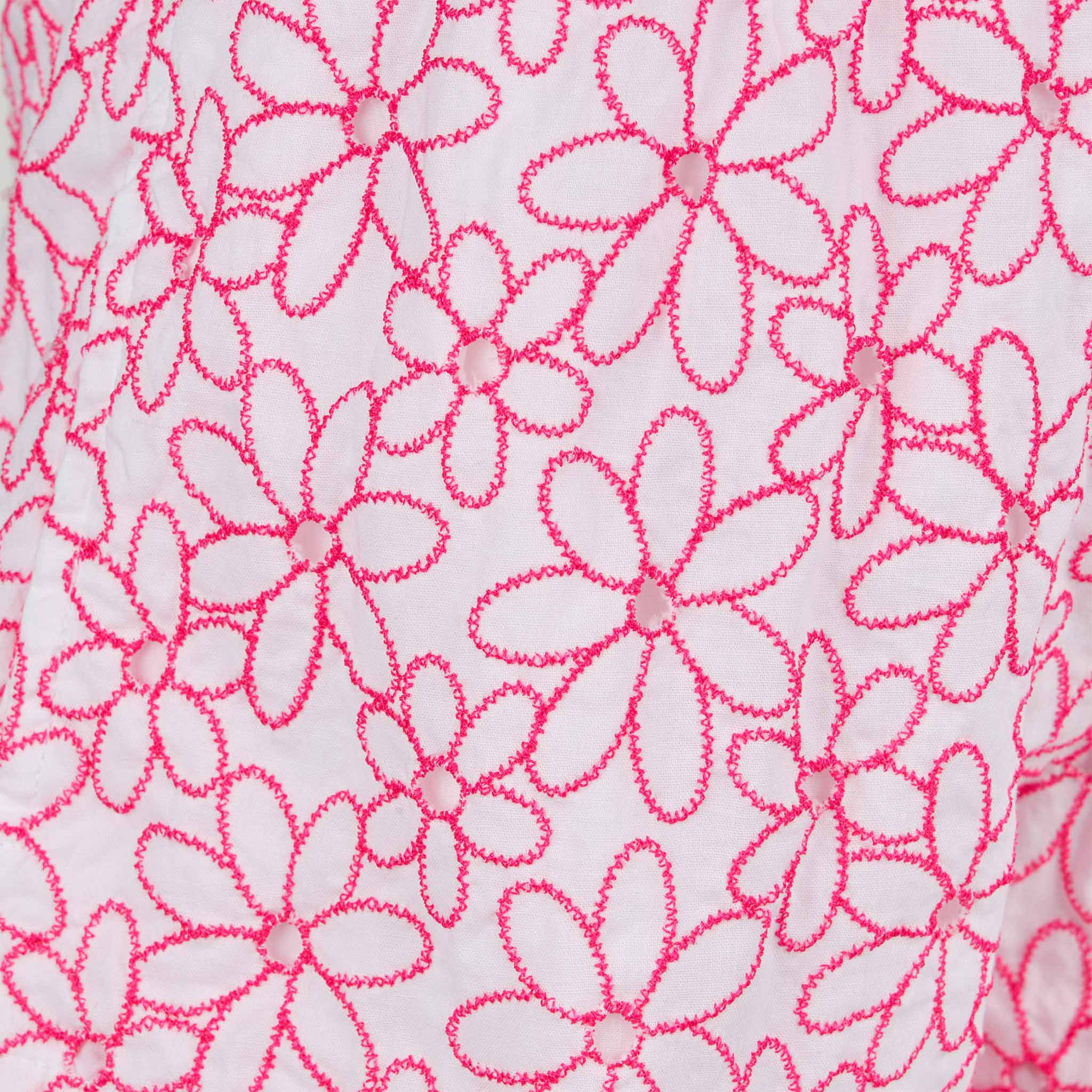 Girl Cotton Shorts With Daisy Embroidery __single__ Pant
