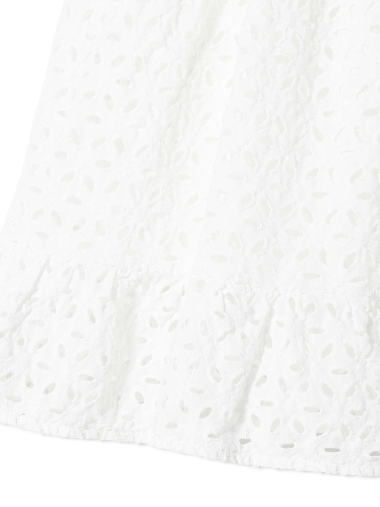 Girl White Sangallo Dress Blue