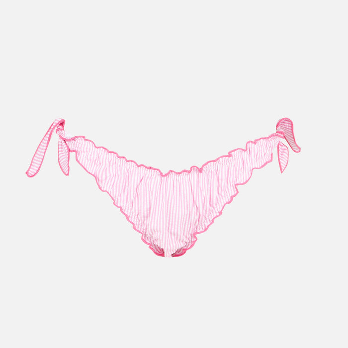 Moon Pink Seersucker Striped Swim Briefs Bottom