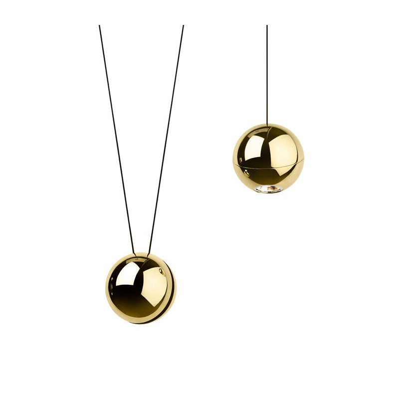 Sfere Double Suspension Lamp Polished Gold Lighting