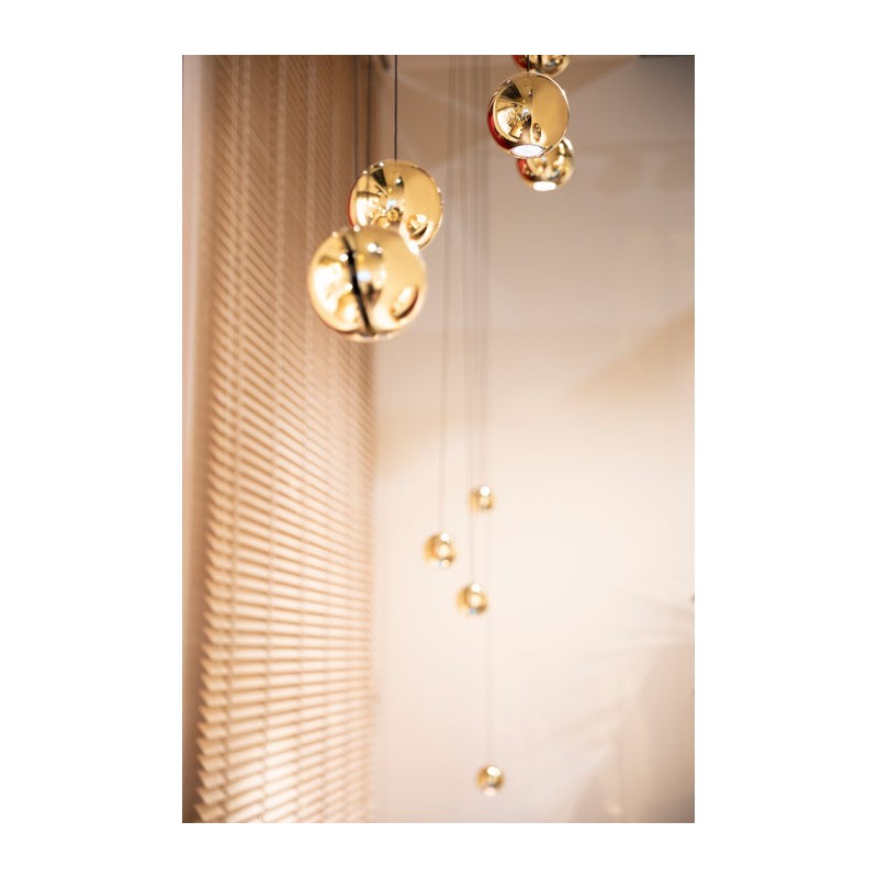 Sfere Double Suspension Lamp Polished Gold Lighting