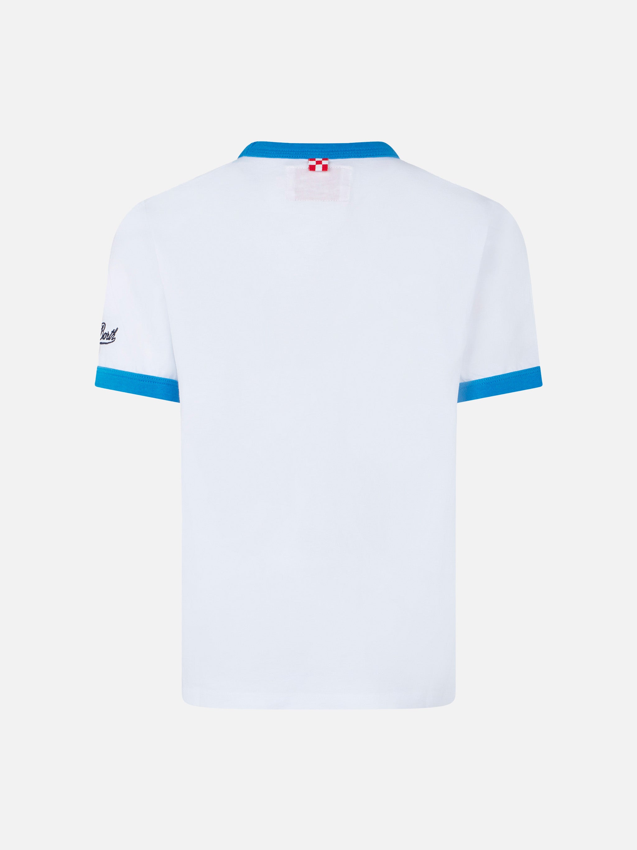 Boy Cotton T-Shirt With Shark Print White