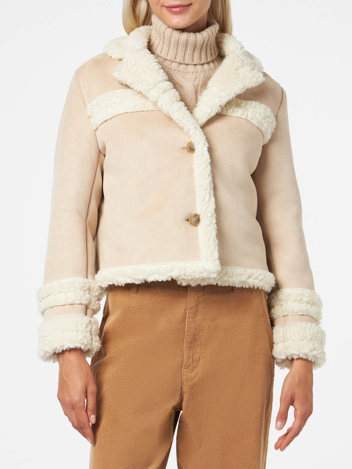 Hella Beige Shearling-Effect Jacket