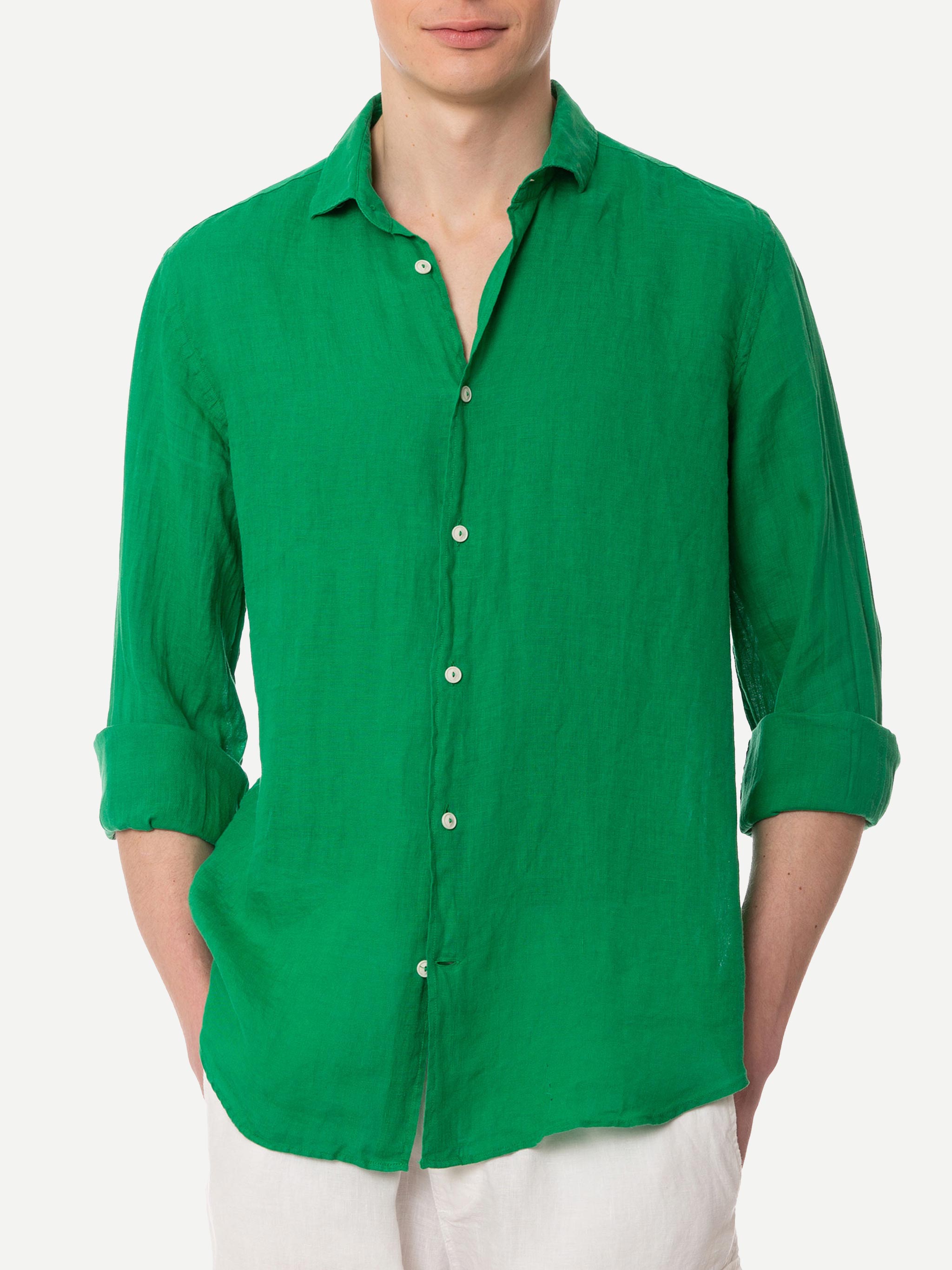 Pamplona Green Linen Shirt