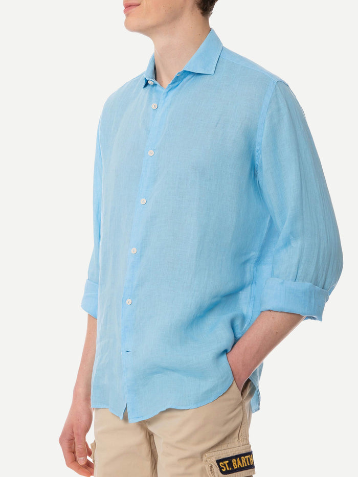 Pamplona Light Blue Linen Shirt