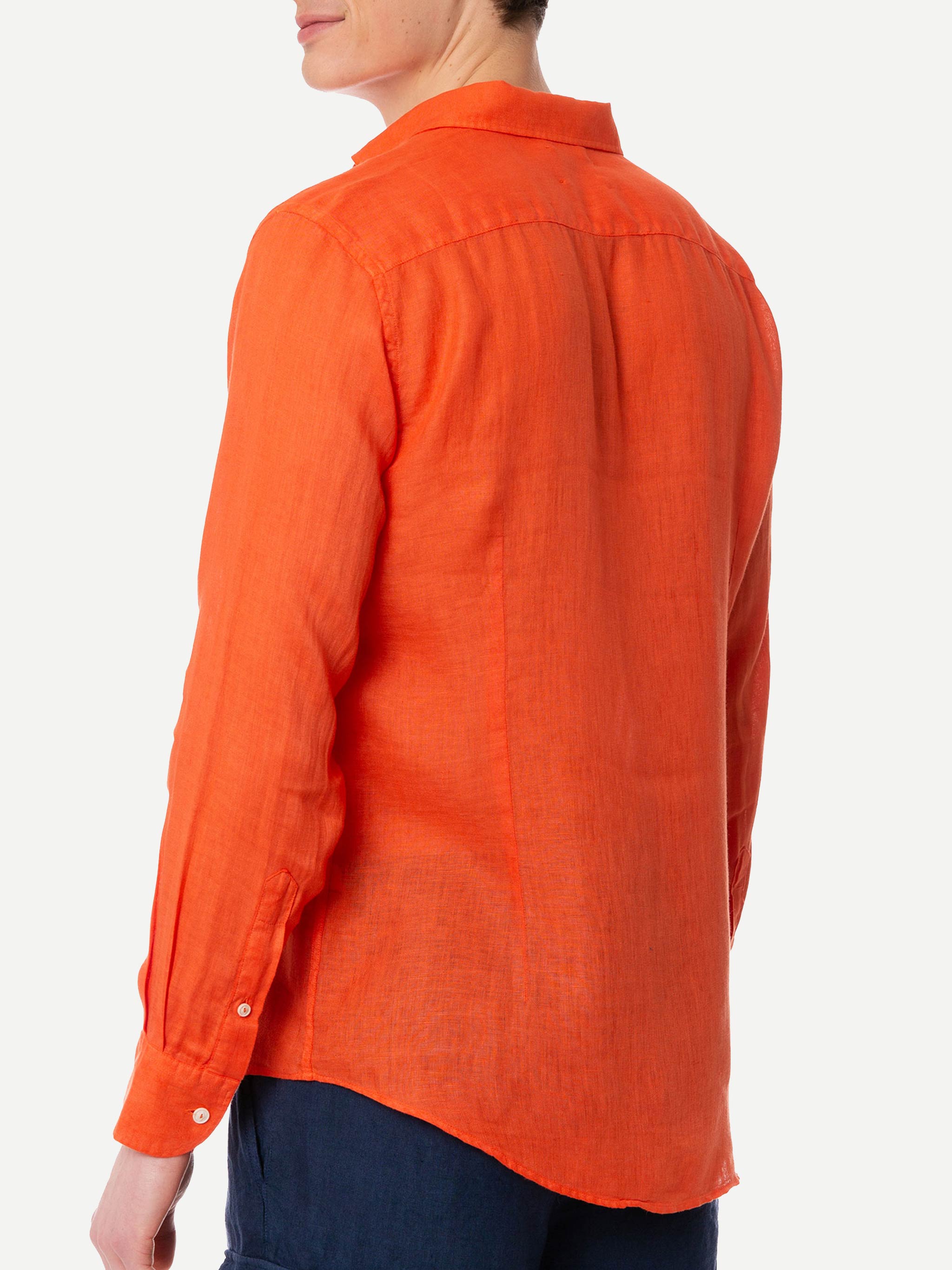 Man Water Orange Linen Pamplona Shirt