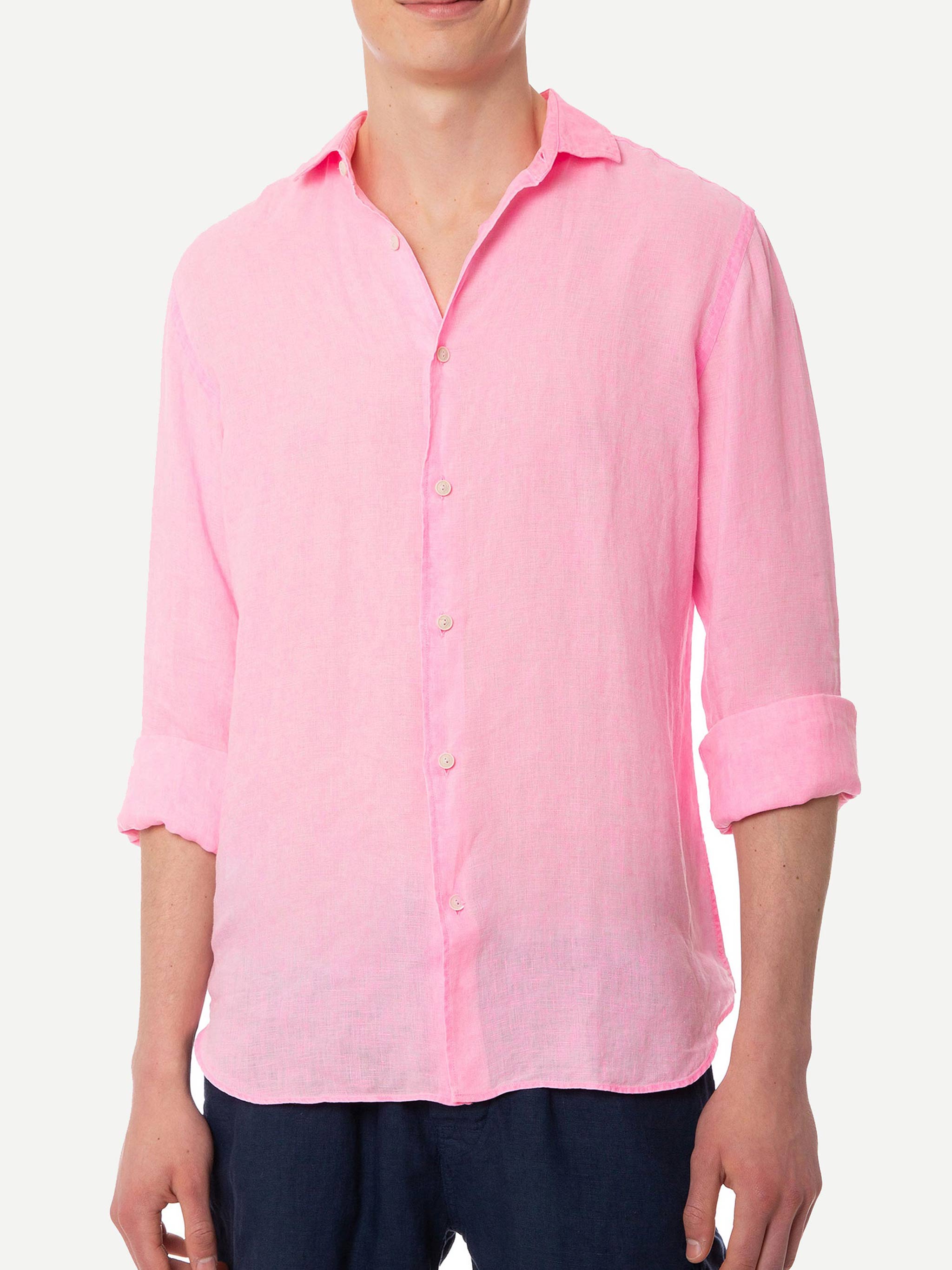 Man Water Fluo Pink Linen Pamplona Shirt