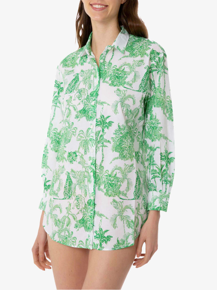 Brigitte Green Toile De Jouy Cotton Shirt