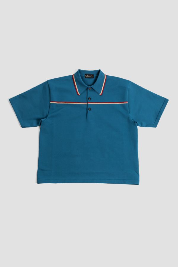 Kolor Dense jersey with silky hand feel polo in blue