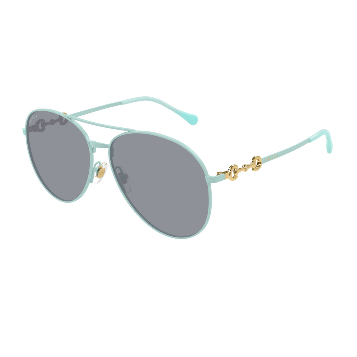 Gucci GG1698S Linea Horsebit 004 Green Grey Verde Metal Occhiali Da Sole