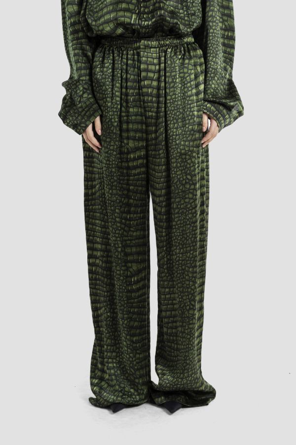Balenciaga Satin trousers in green