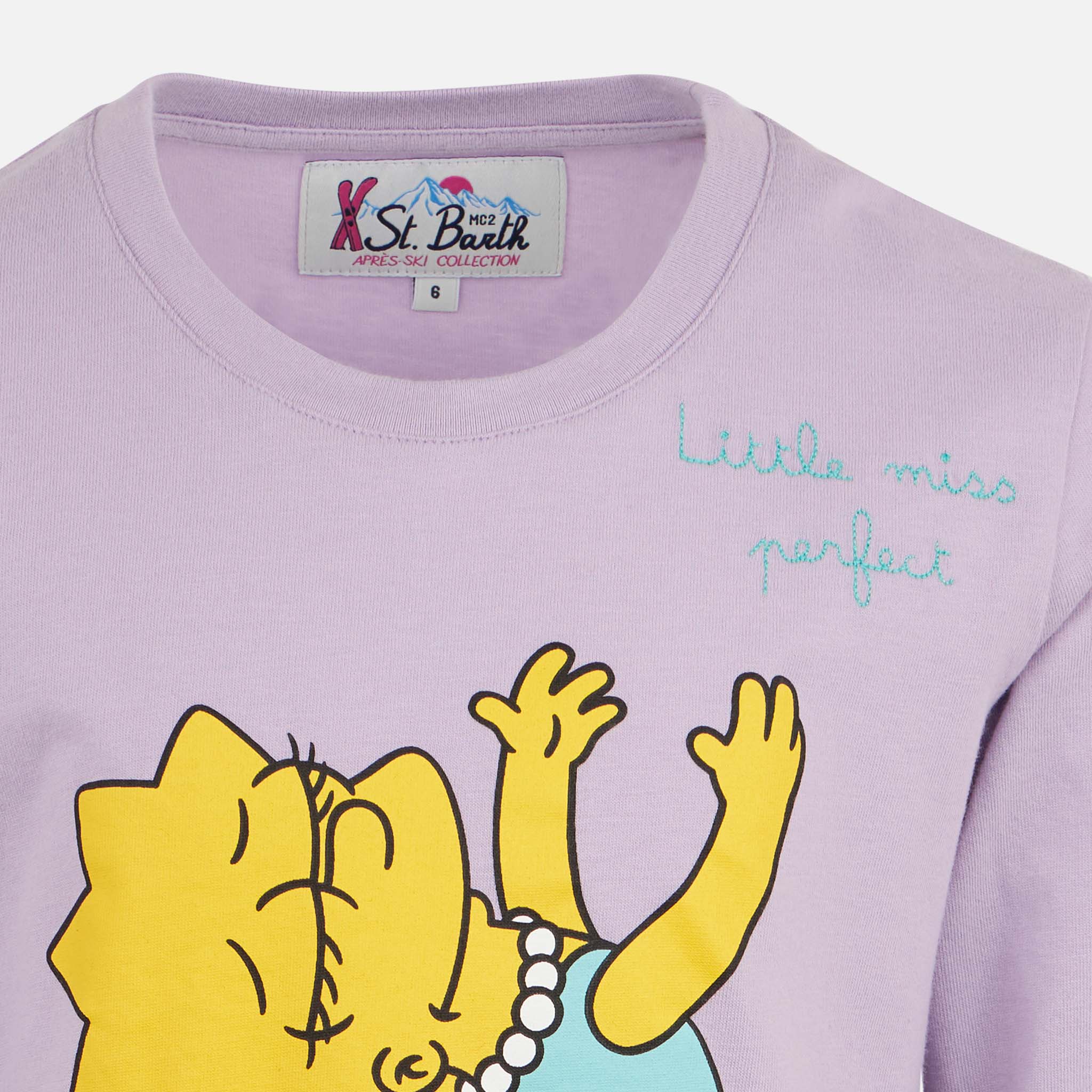 Girl Heavy Cotton T-Shirt With Lisa Simpson Print | The Special Edition Pink
