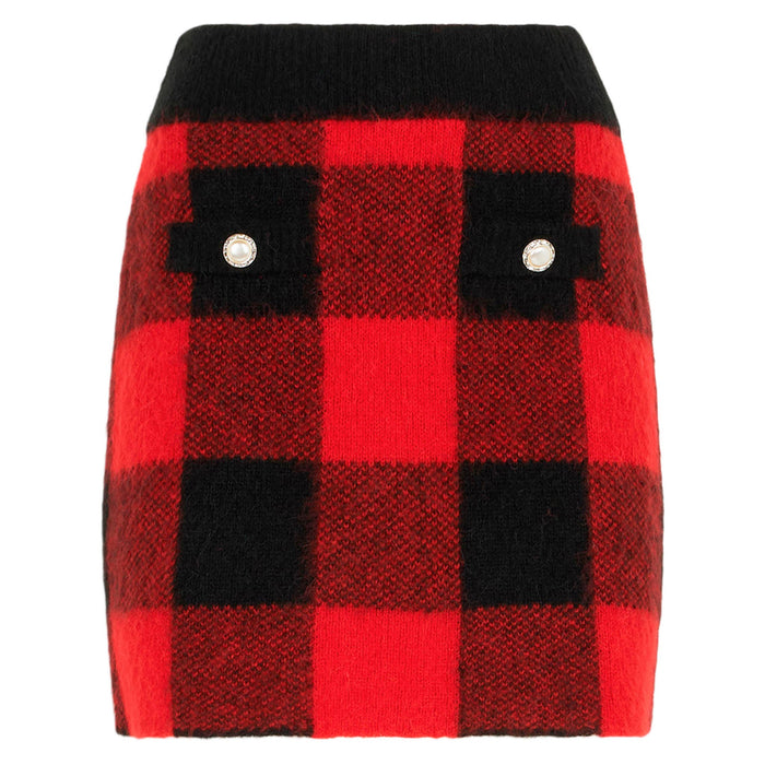 Chatel Red Tartan Knit Skirt