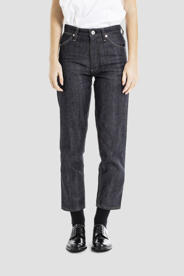 Jil Sander Raw indigo denim jeans in navy