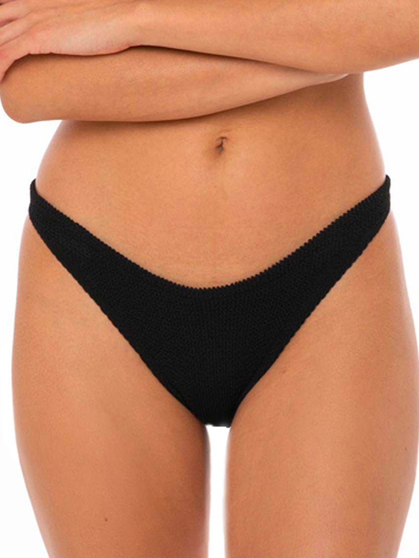 Elise Black Crinkle Swim Briefs Bottom