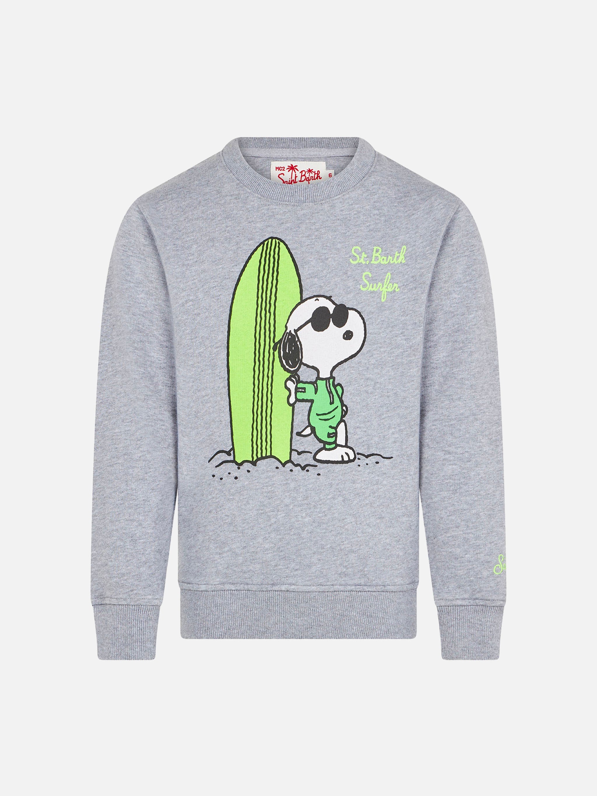 Boy Sweatshirt With Surfer Snoopy Print | - Peanuts™ Special Edition Grey