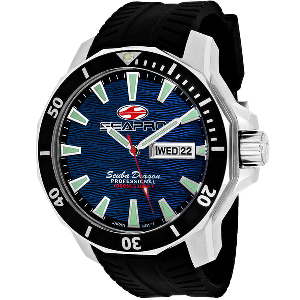 Seapro Stainless steel case watch in blue
