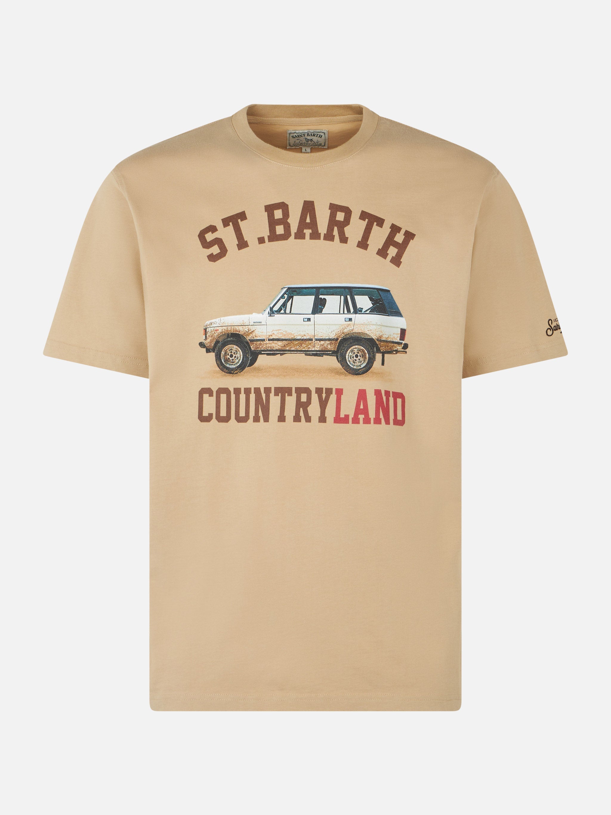 Man Heavy Cotton T-Shirt With St. Barth Countryland Print White