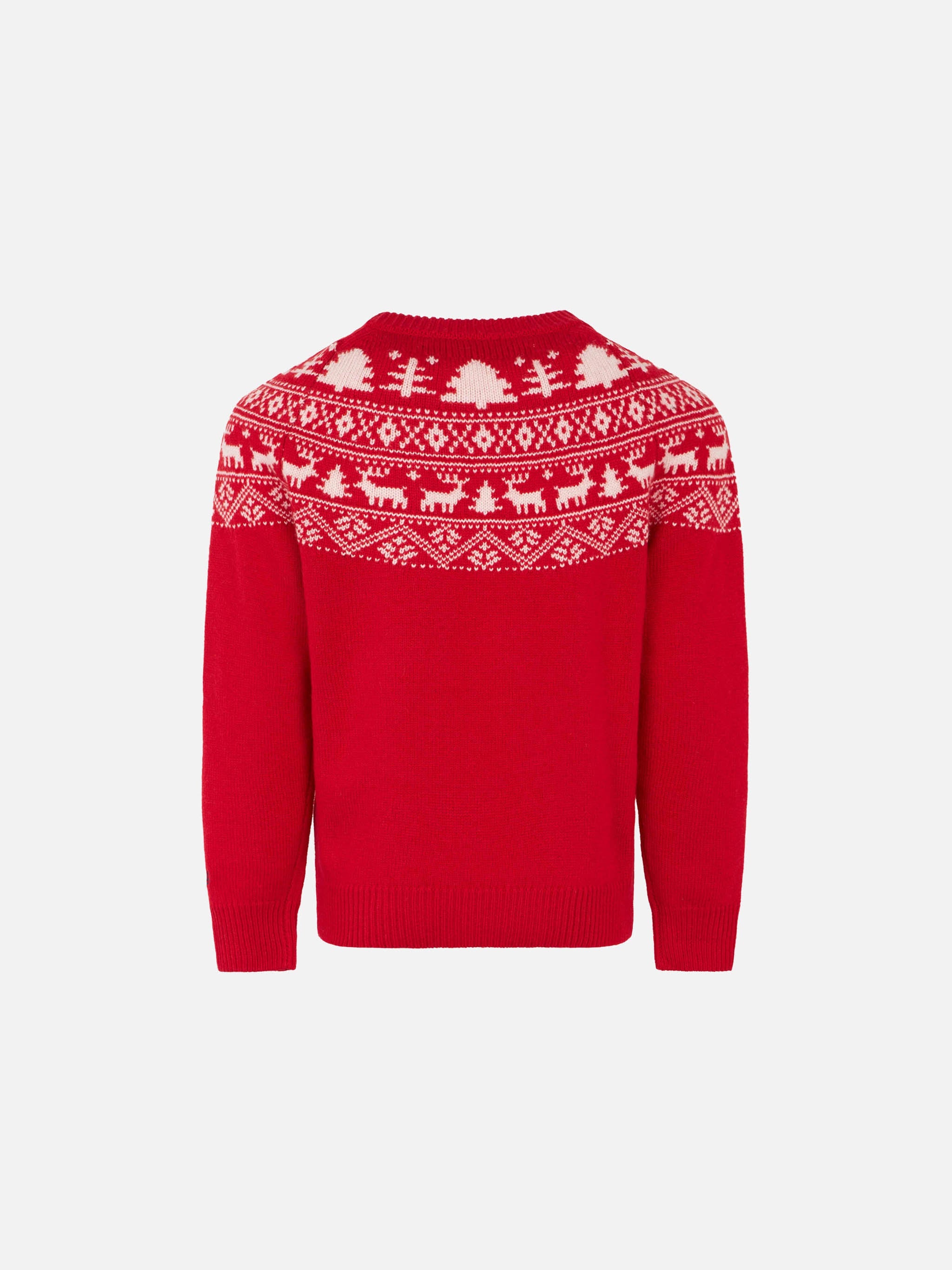 Saint Barth Norwegian Print Boy Sweater Red