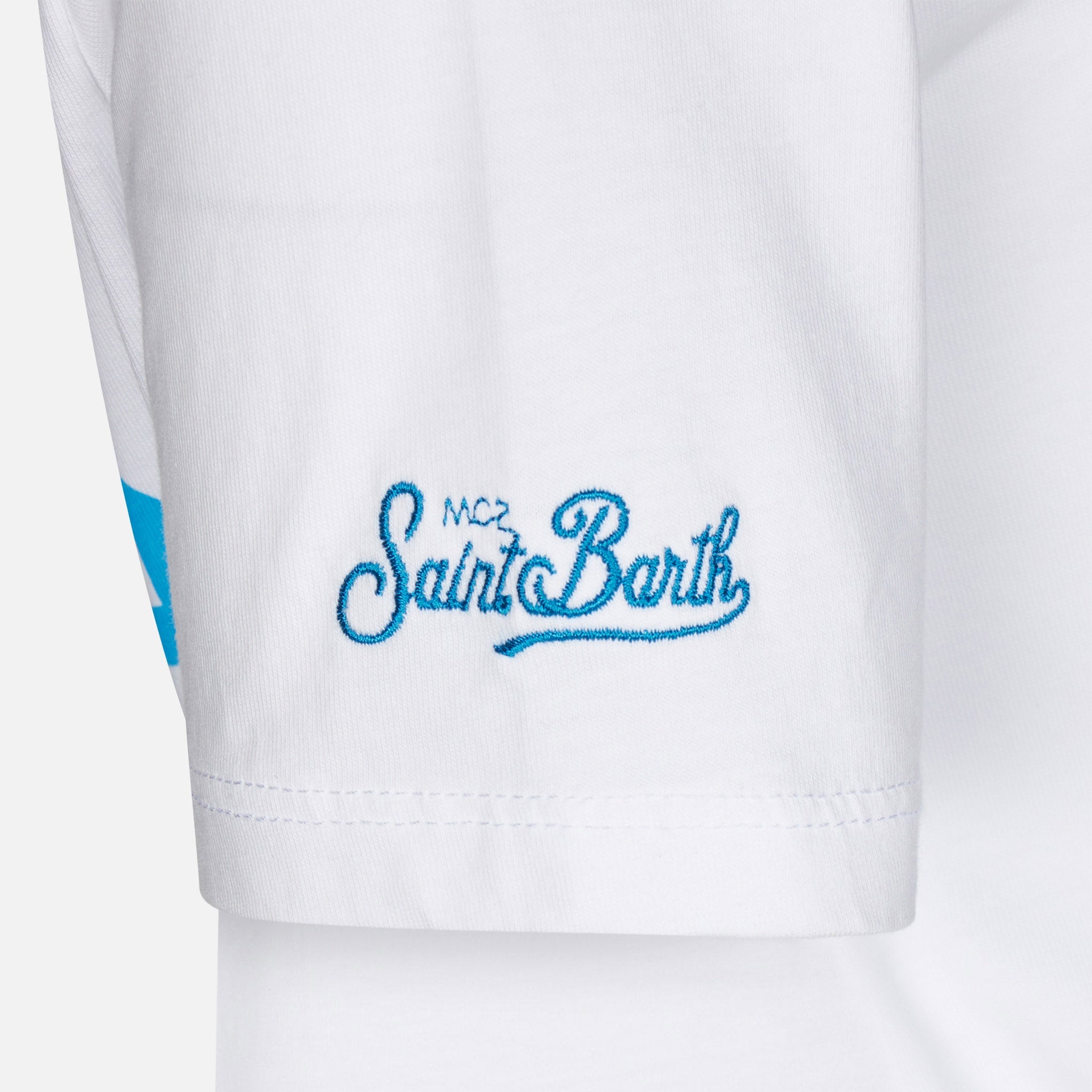 Boy Cotton T-Shirt With St. Barth Padel Club Print White