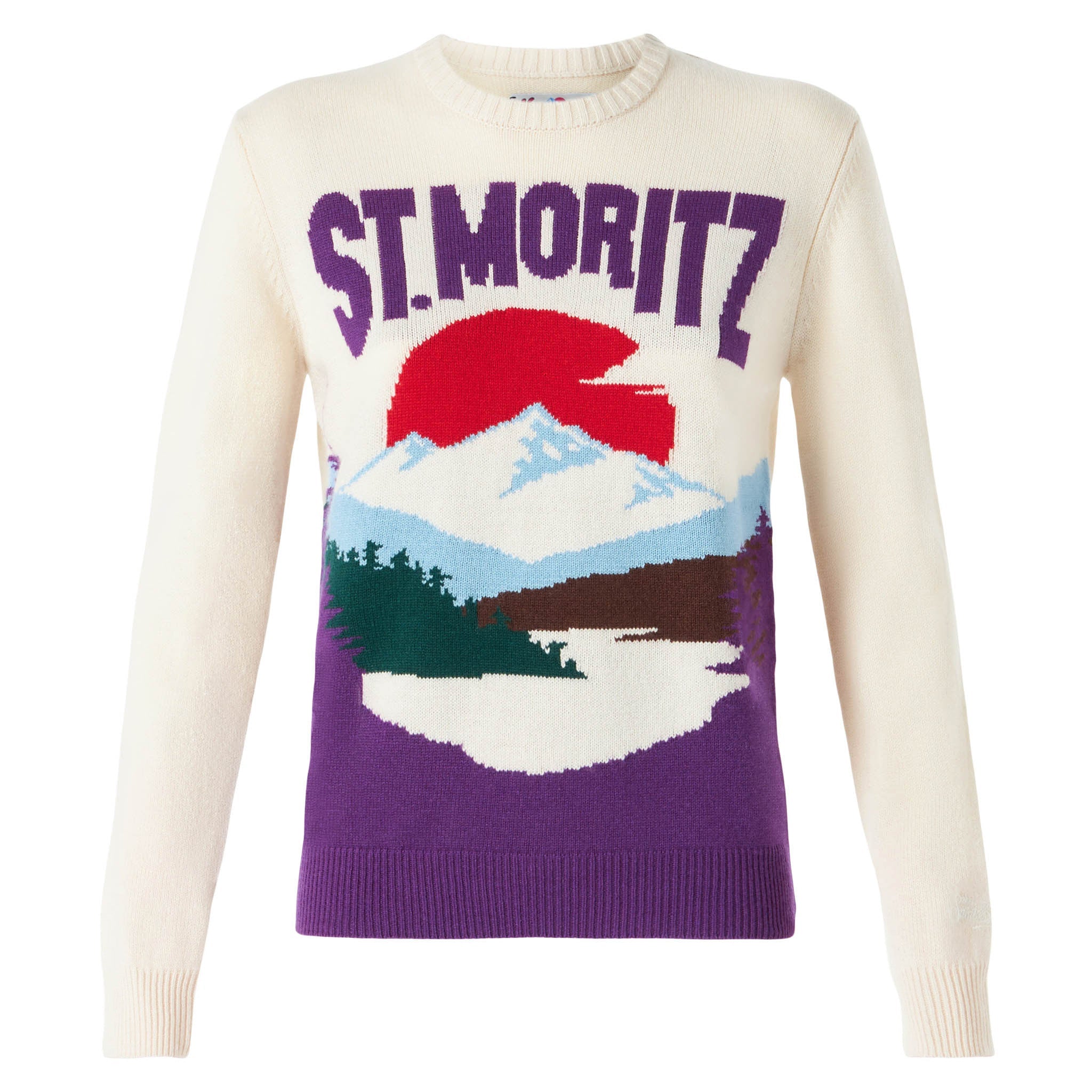 New Queen Pink Sweater With St. Moritz Postcard Print