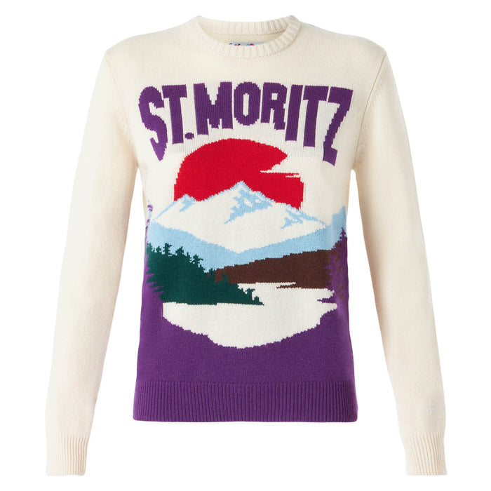 New Queen Pink Sweater With St. Moritz Postcard Print