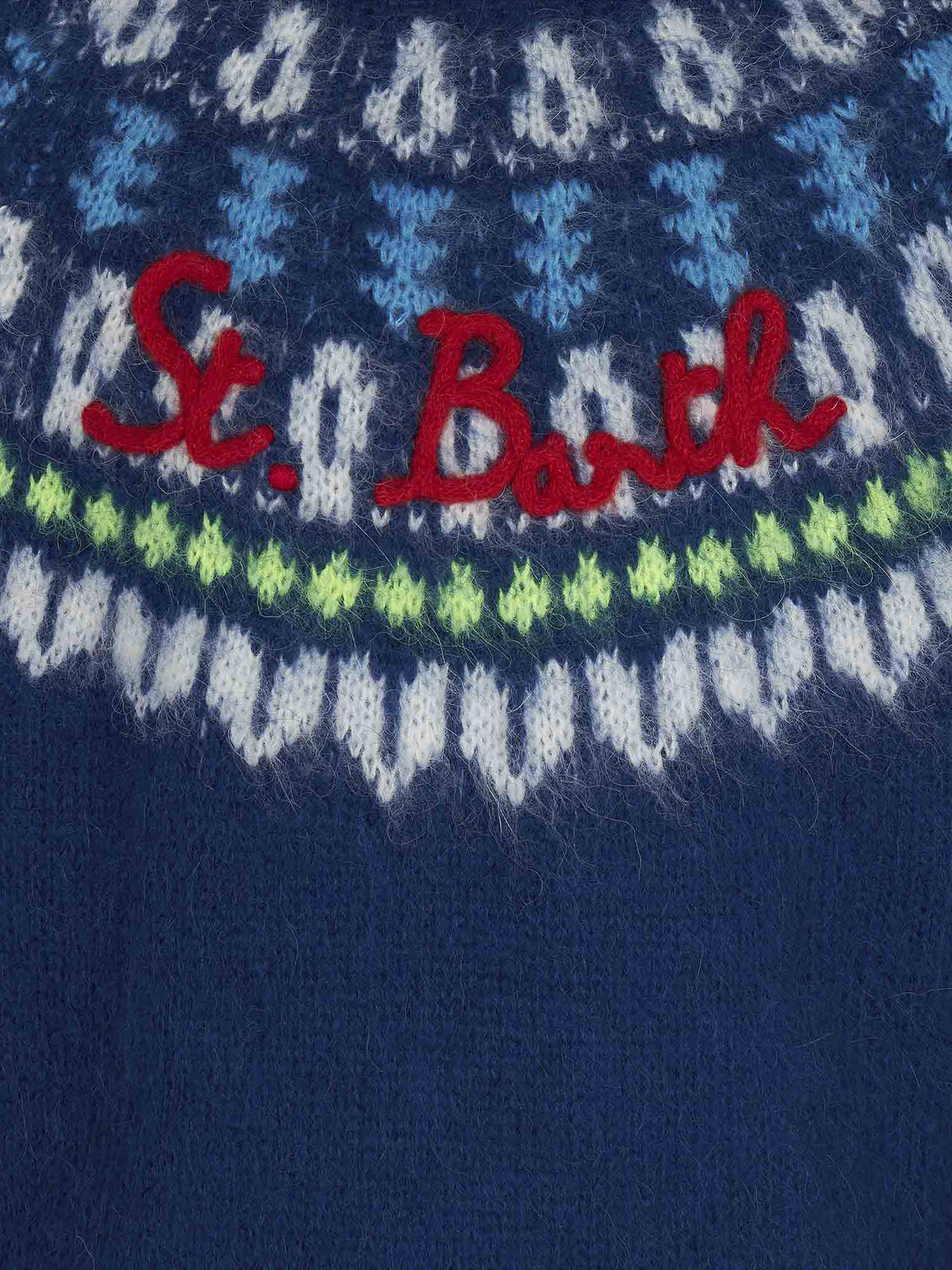 Boy Brushed Sweater With Icelandic Jacquard Blue