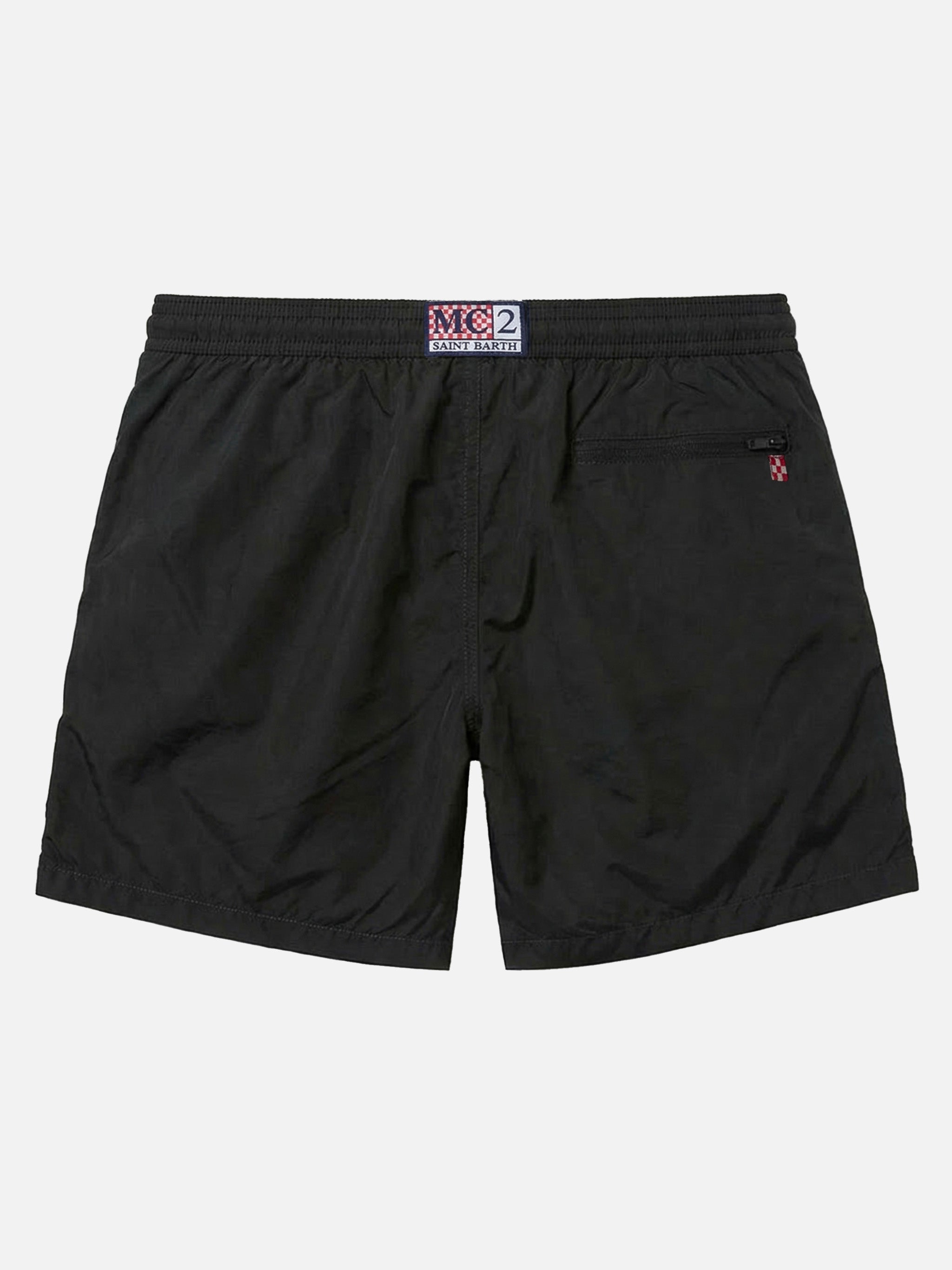 Man Black Zipped Swim Shorts Swimshort