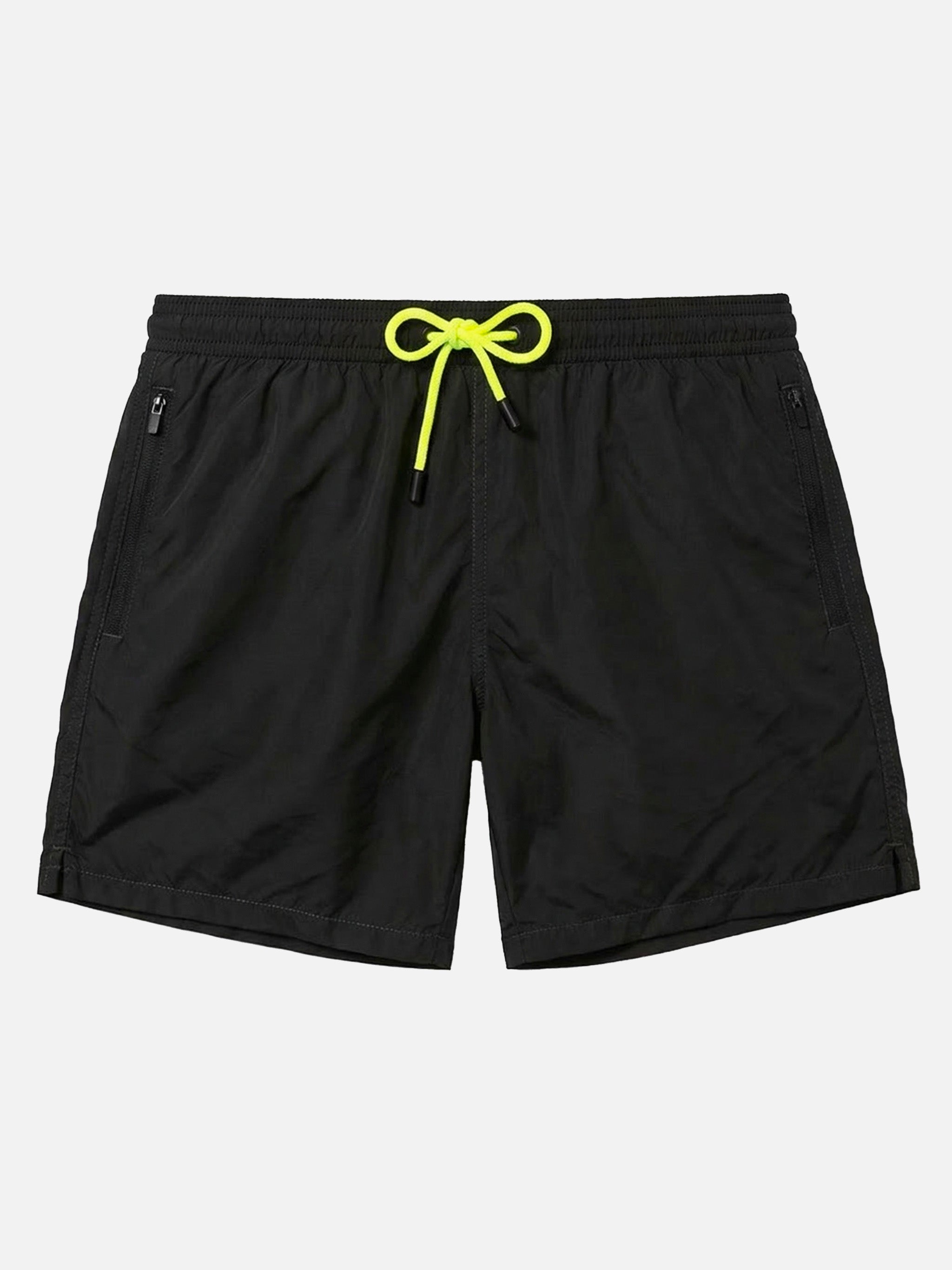 Man Black Zipped Swim Shorts Swimshort
