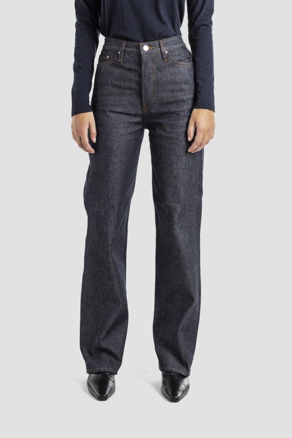 Toteme Raw indigo denim jeans in blue