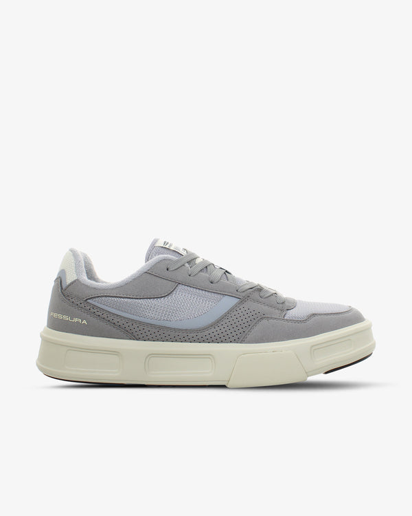 Fessura Italia Microfibre and mesh upper with rubber inserts and rubber tread sneaker in gray