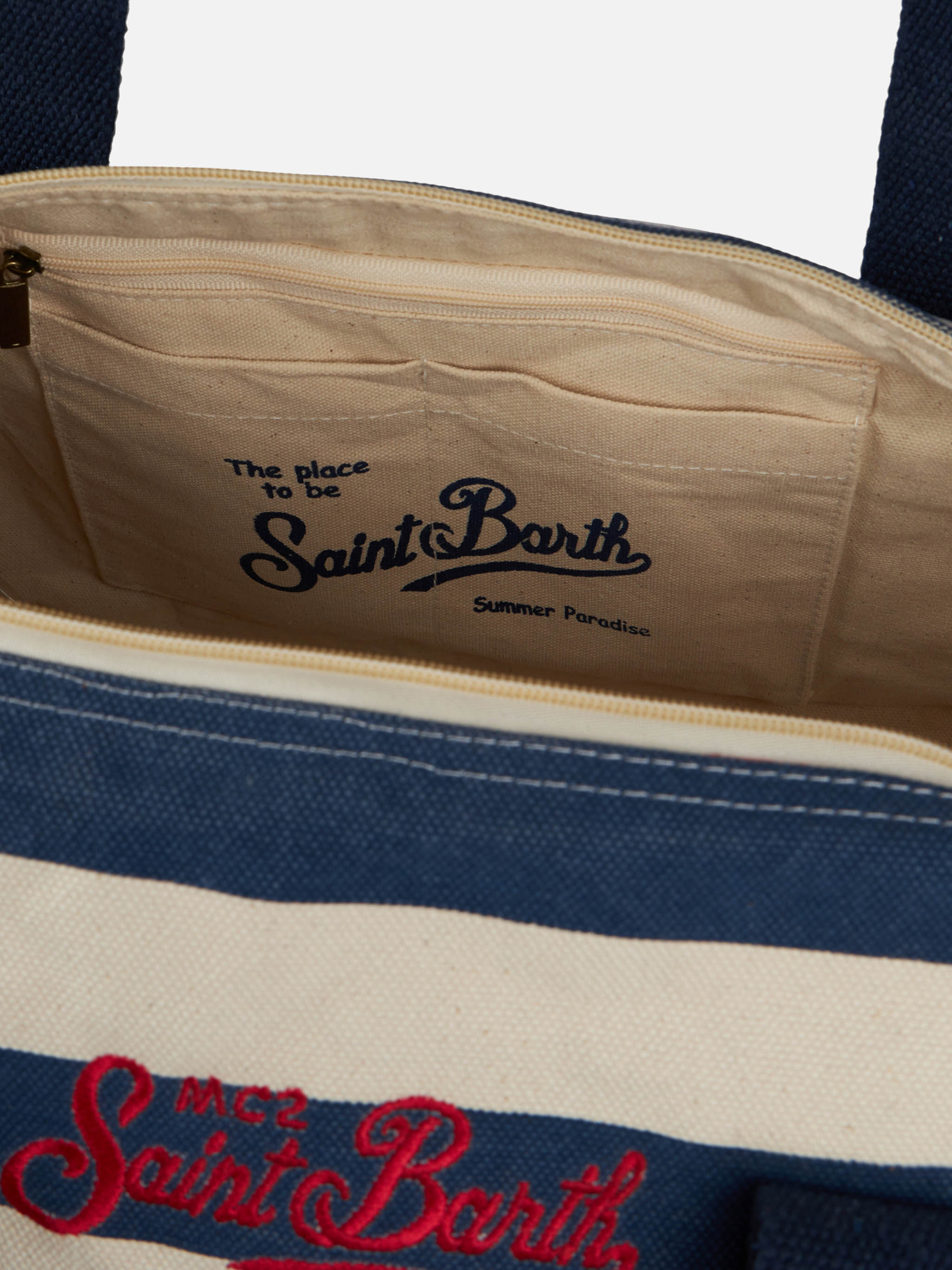 Travel Duffel Bag With Blue Stripes
