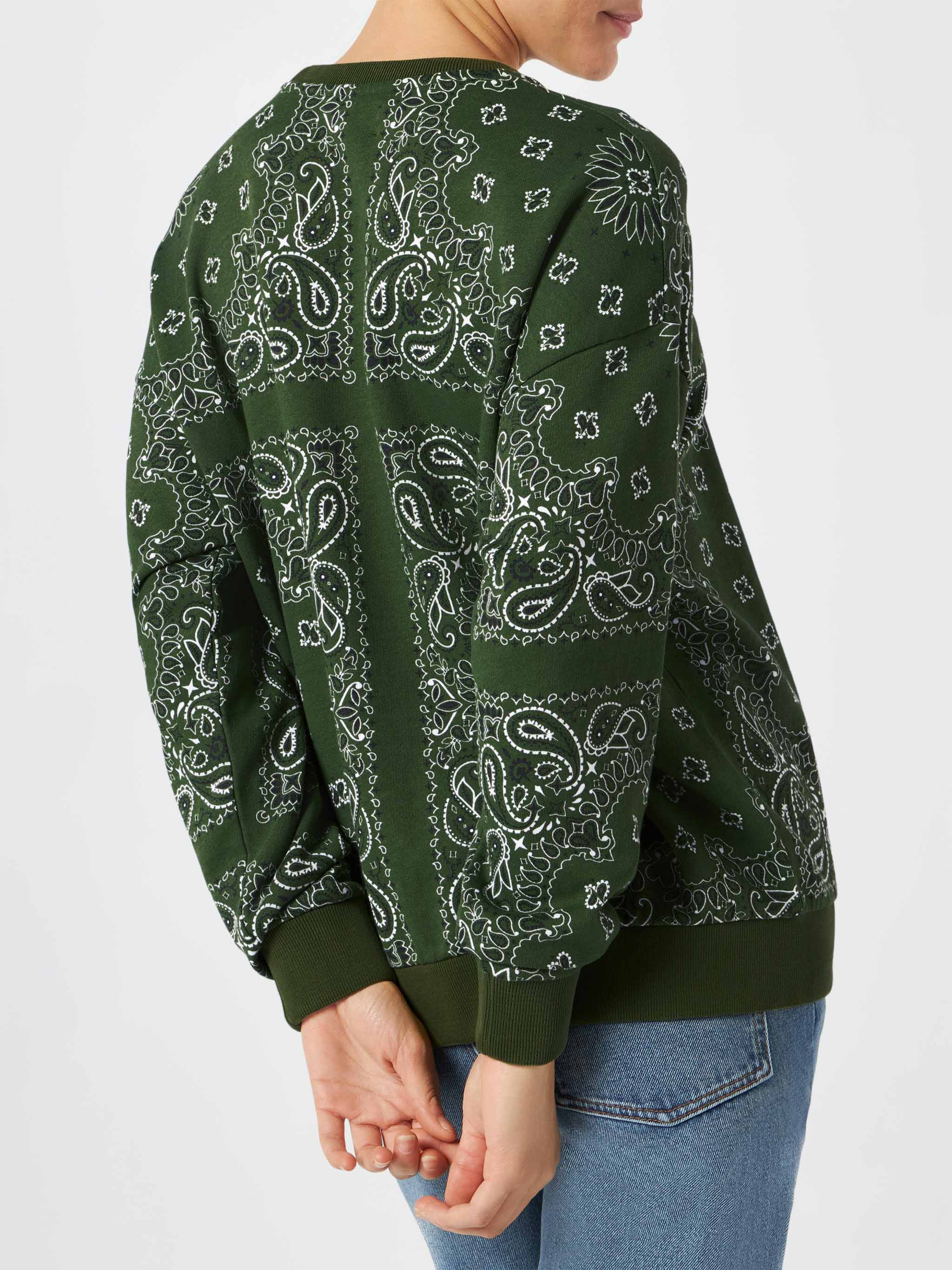 Stardust Green Bandana Print Cotton Sweatshirt