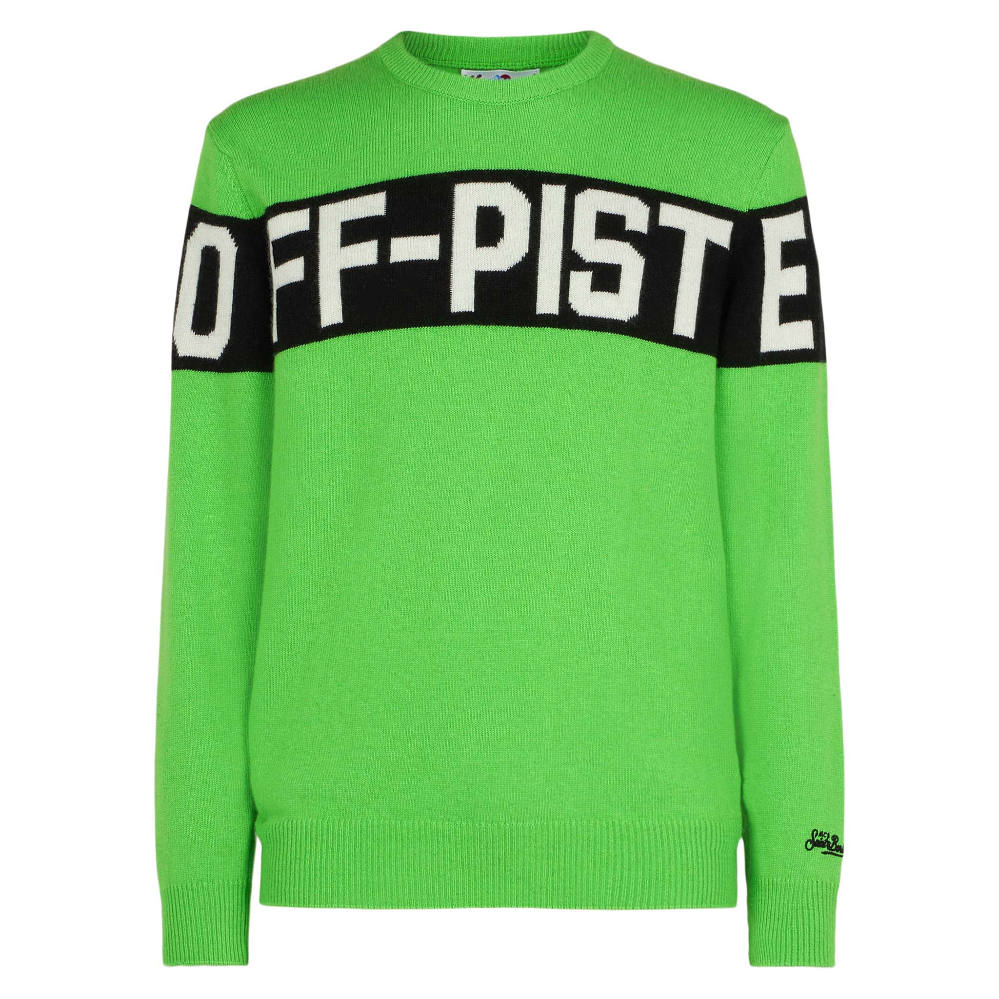 Crewneck Sweater Heron With Off-Piste Jacquard Green