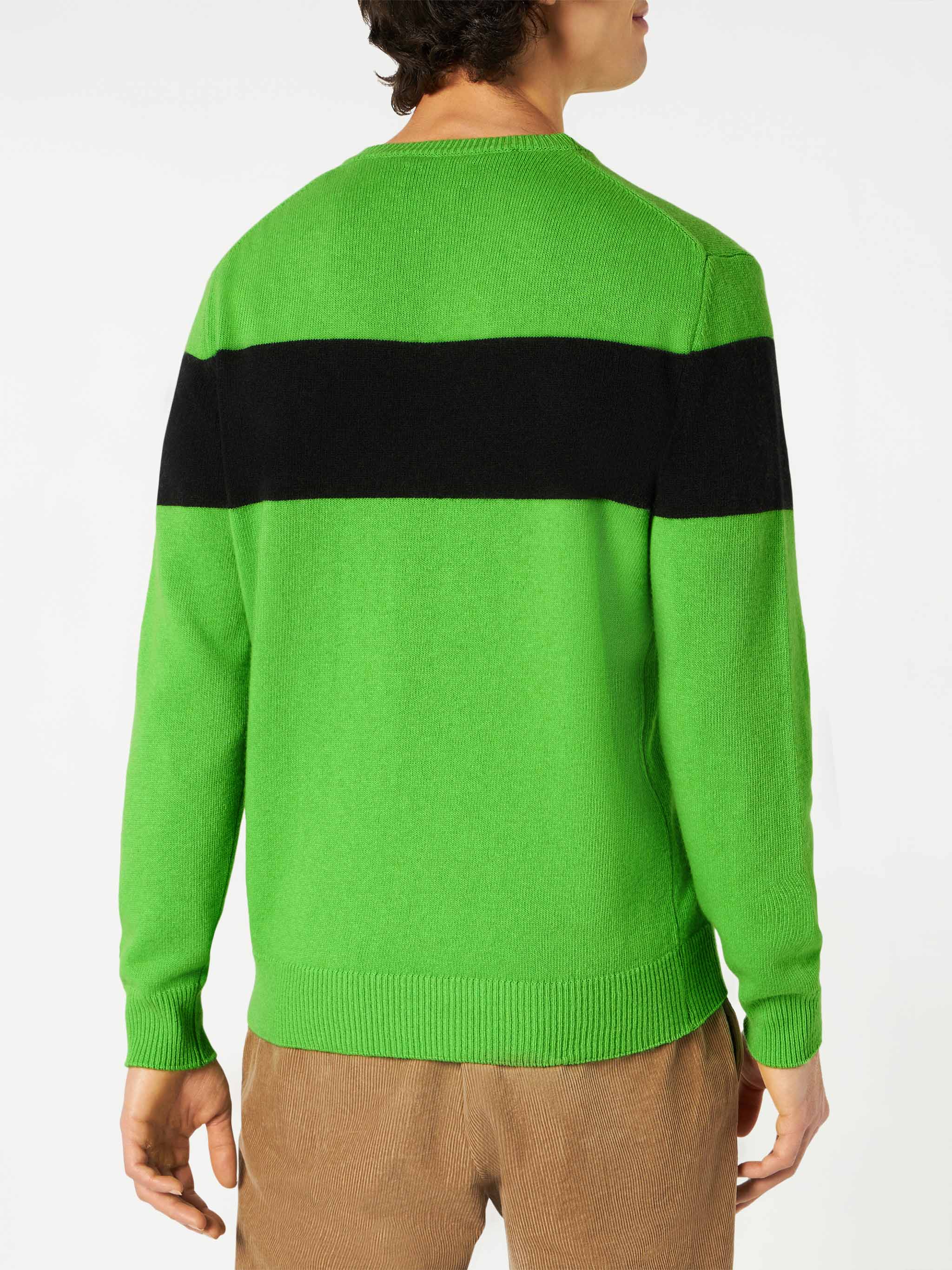 Crewneck Sweater Heron With Off-Piste Jacquard Green
