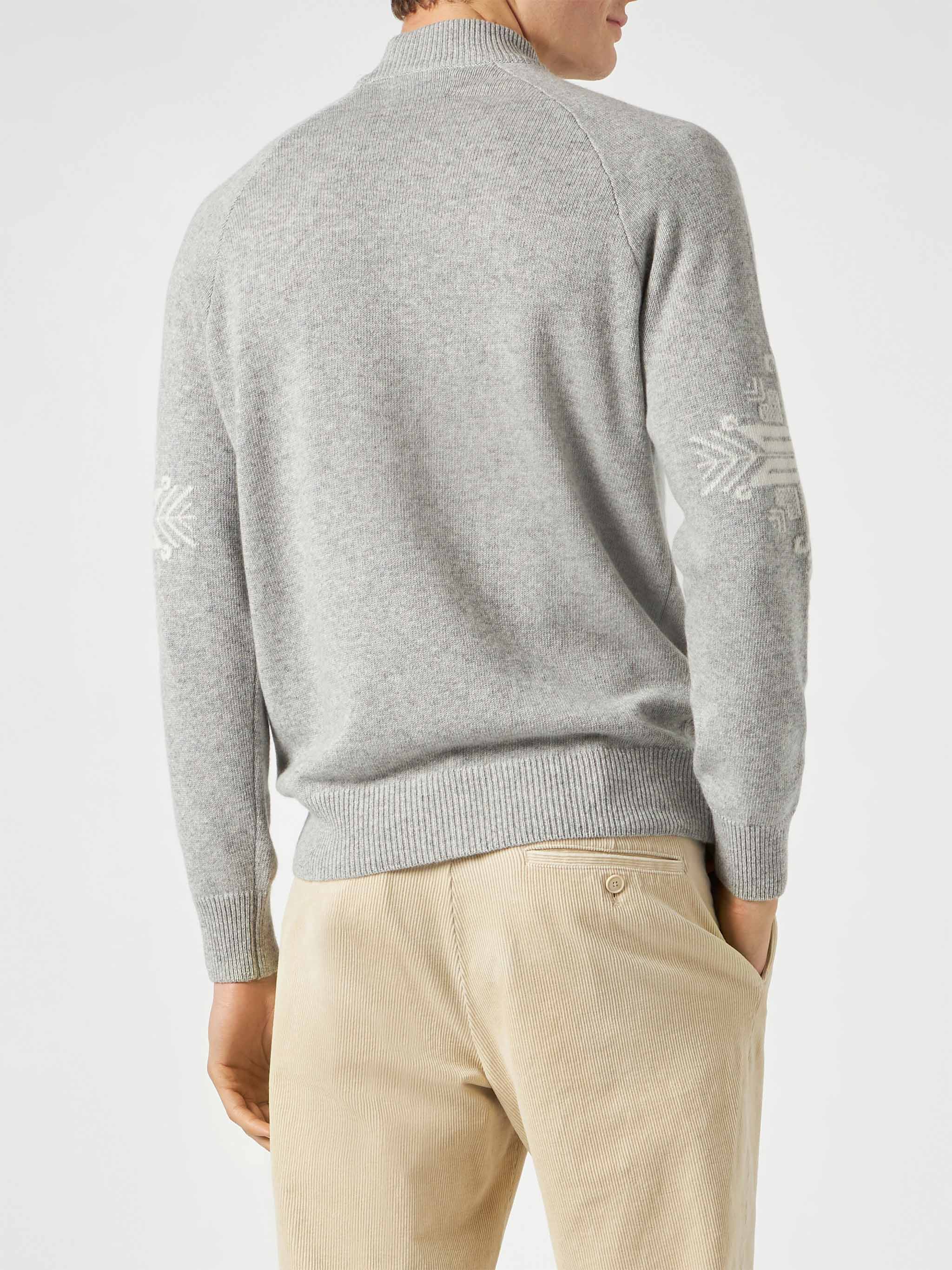 Half-Turtleneck Sweater Davos With Matterhorn Jacquard Grey