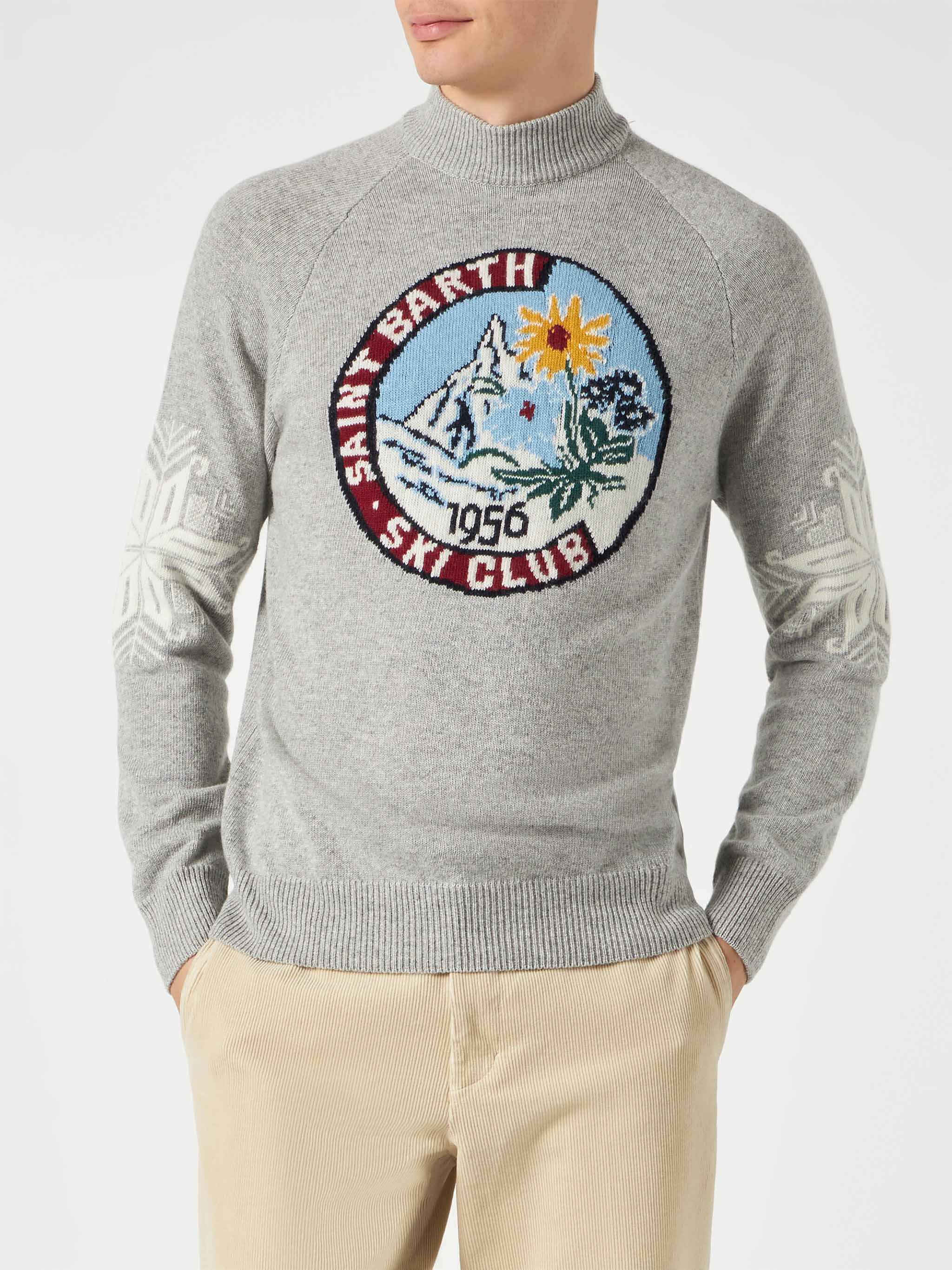 Half-Turtleneck Sweater Davos With Matterhorn Jacquard Grey