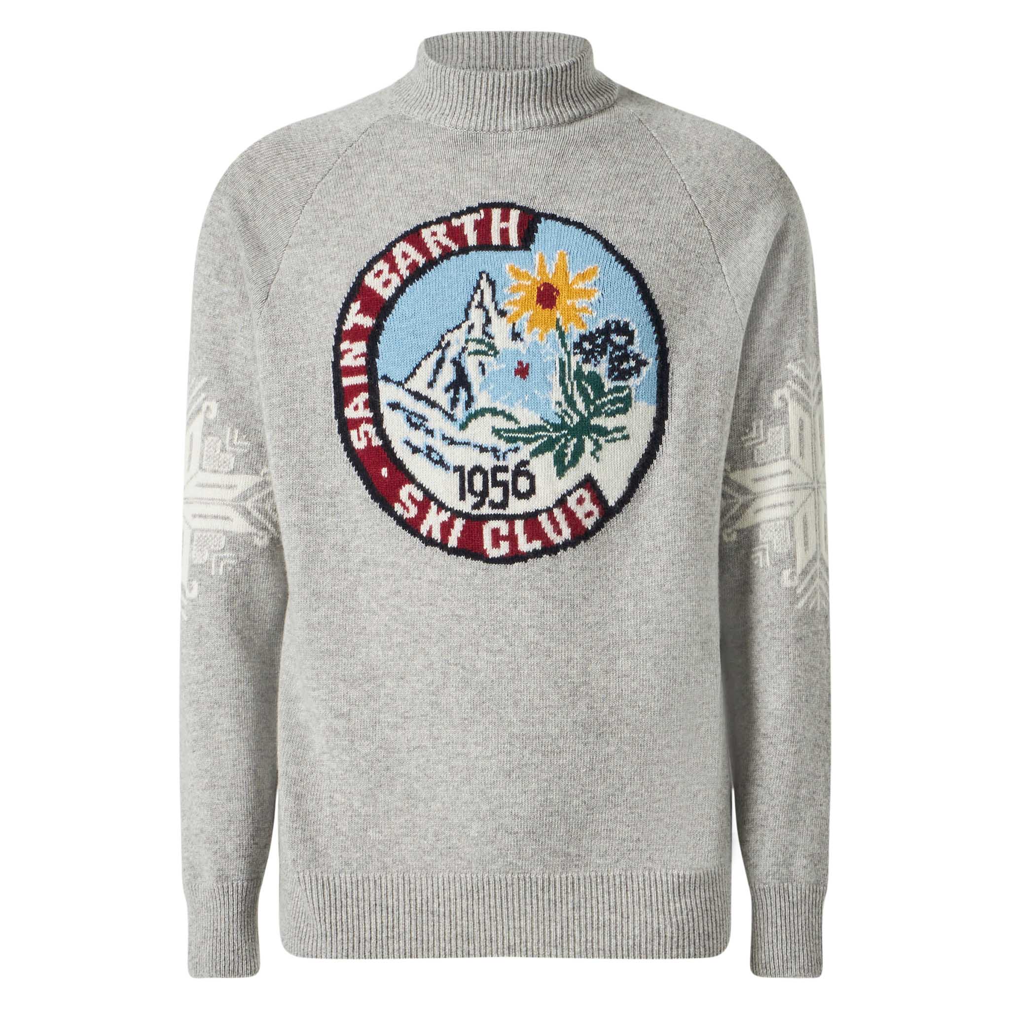 Half-Turtleneck Sweater Davos With Matterhorn Jacquard Grey