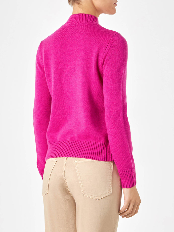 Fuchsia Peak Sweater With Cortina Print Pink